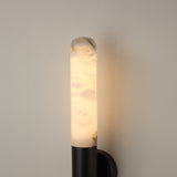 Averin LED Alabaster Wall Light - Matte Black
