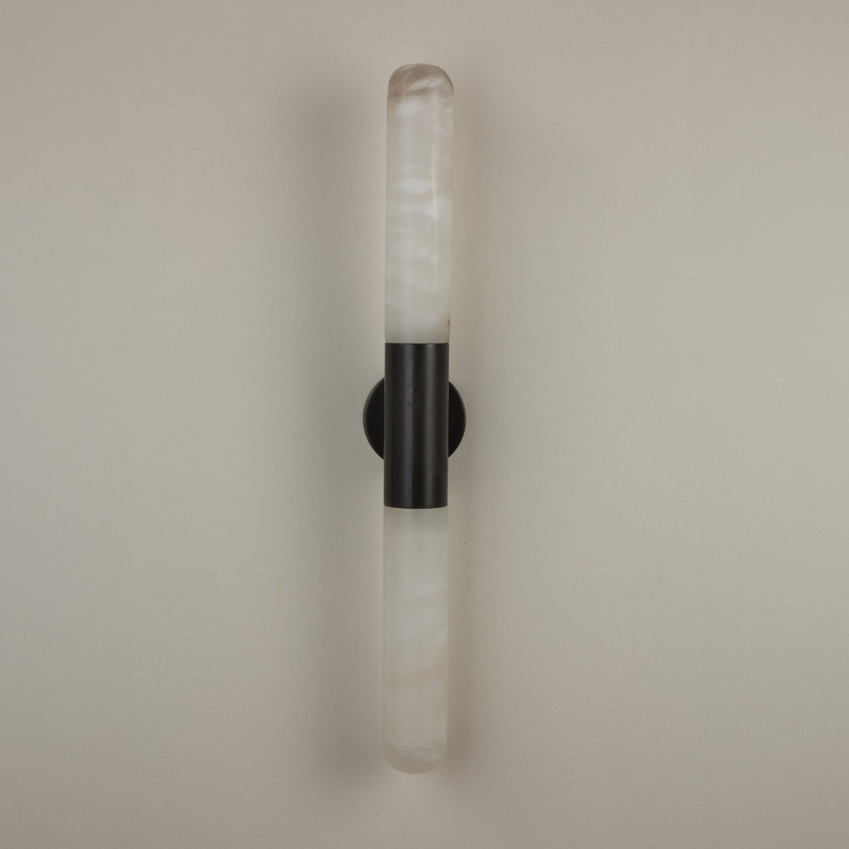 Averin LED Alabaster Wall Light - Matte Black