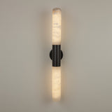 Averin LED Alabaster Wall Light - Matte Black