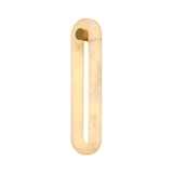 Serava LED Alabaster Wall Light Large in soft white, an elongated oval ring of natural alabaster with a brass cylindrical wall bracket, shown on a plain white background.