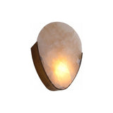 Calera LED Small Oval Alabaster Wall Light - Brass