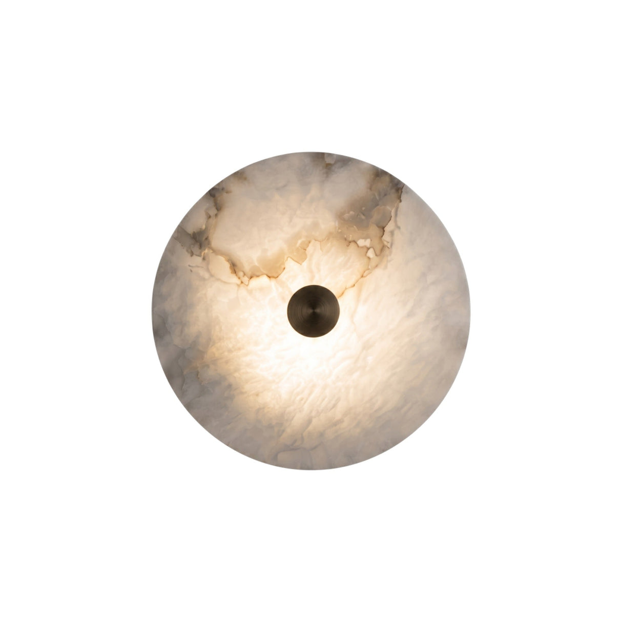 Cerchio LED Round Alabaster Wall Light 20cm - Brass