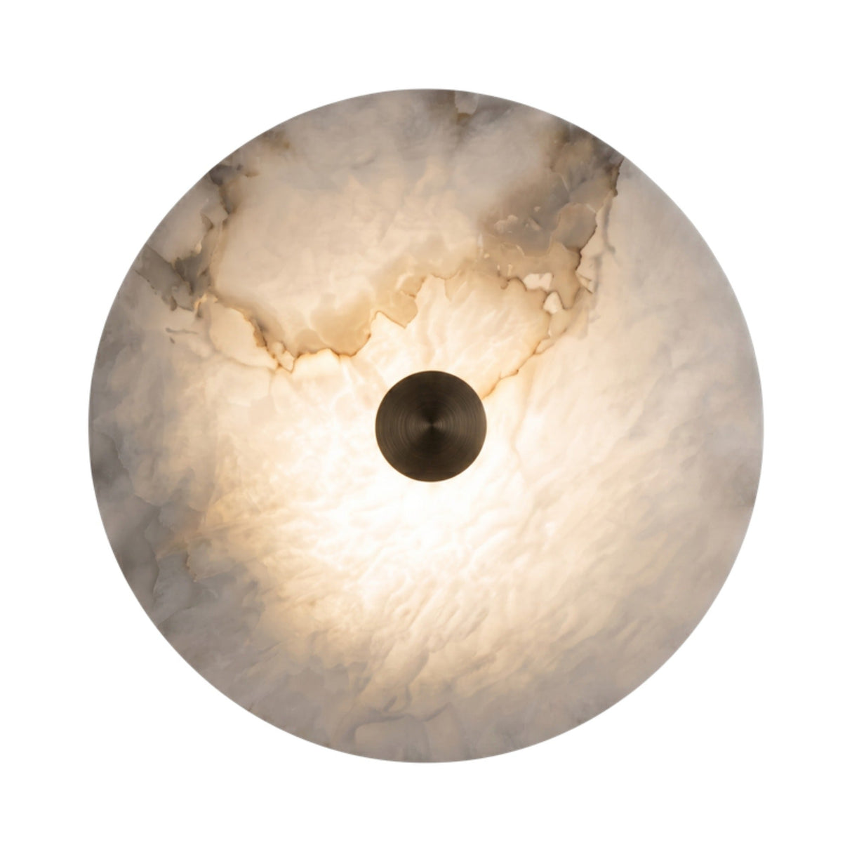 Cerchio LED Round Alabaster Wall Light 35cm - Brass