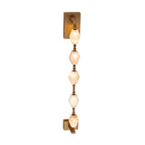 Brisalda 5 Light Faceted Alabaster Wall Light in Brushed Brass, five hexagonal alabaster stones stacked vertically between two brass backplates on a plain white background.