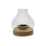 Naryla Small Mango Wood & Glass Lantern - Natural