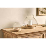 Naryla Small Mango Wood & Glass Lantern - Natural
