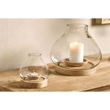 Naryla Small Mango Wood & Glass Lantern - Natural