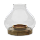 Naryla Large Mango Wood & Glass Lantern - Natural