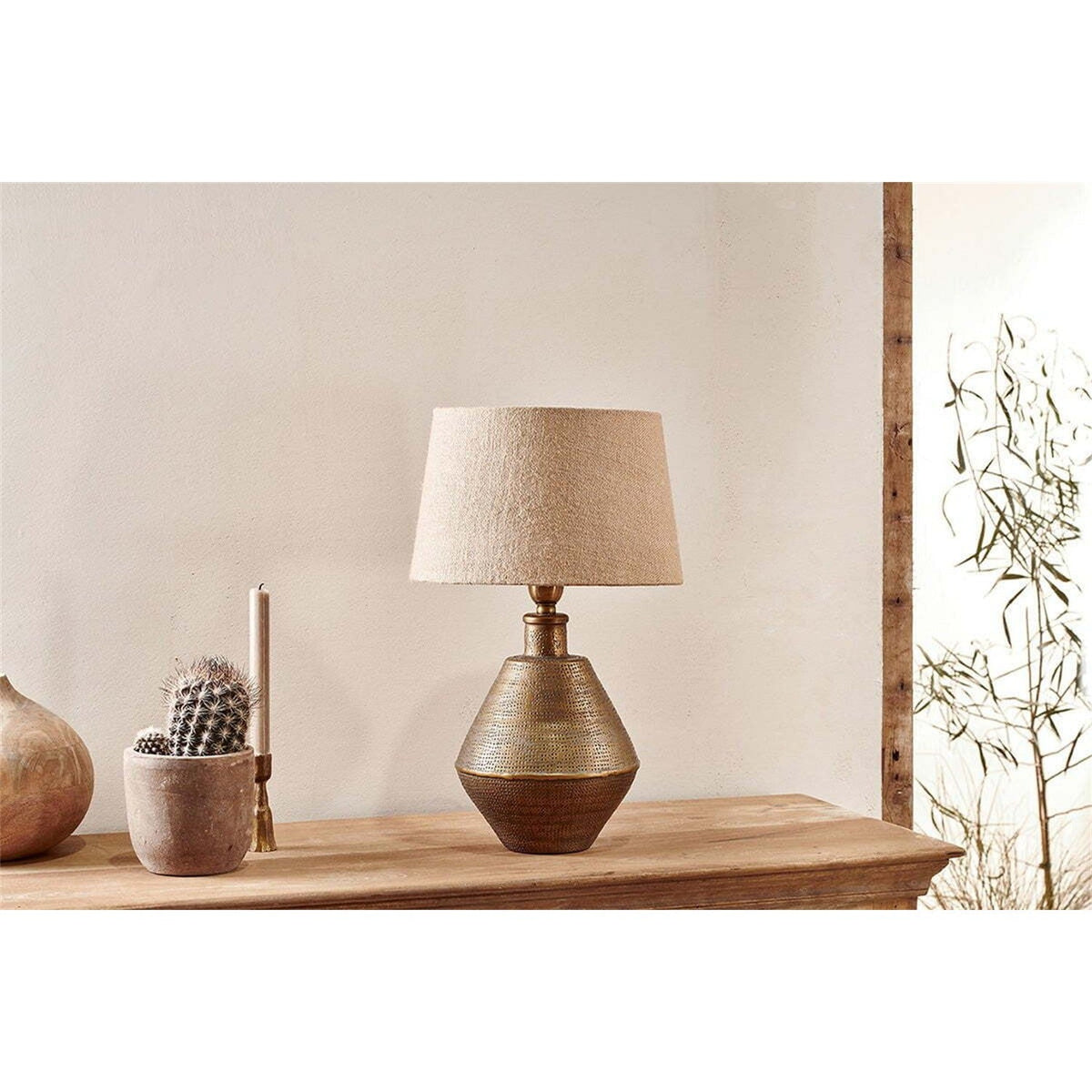 Nalgonda Small Lamp Base - Antique Brass