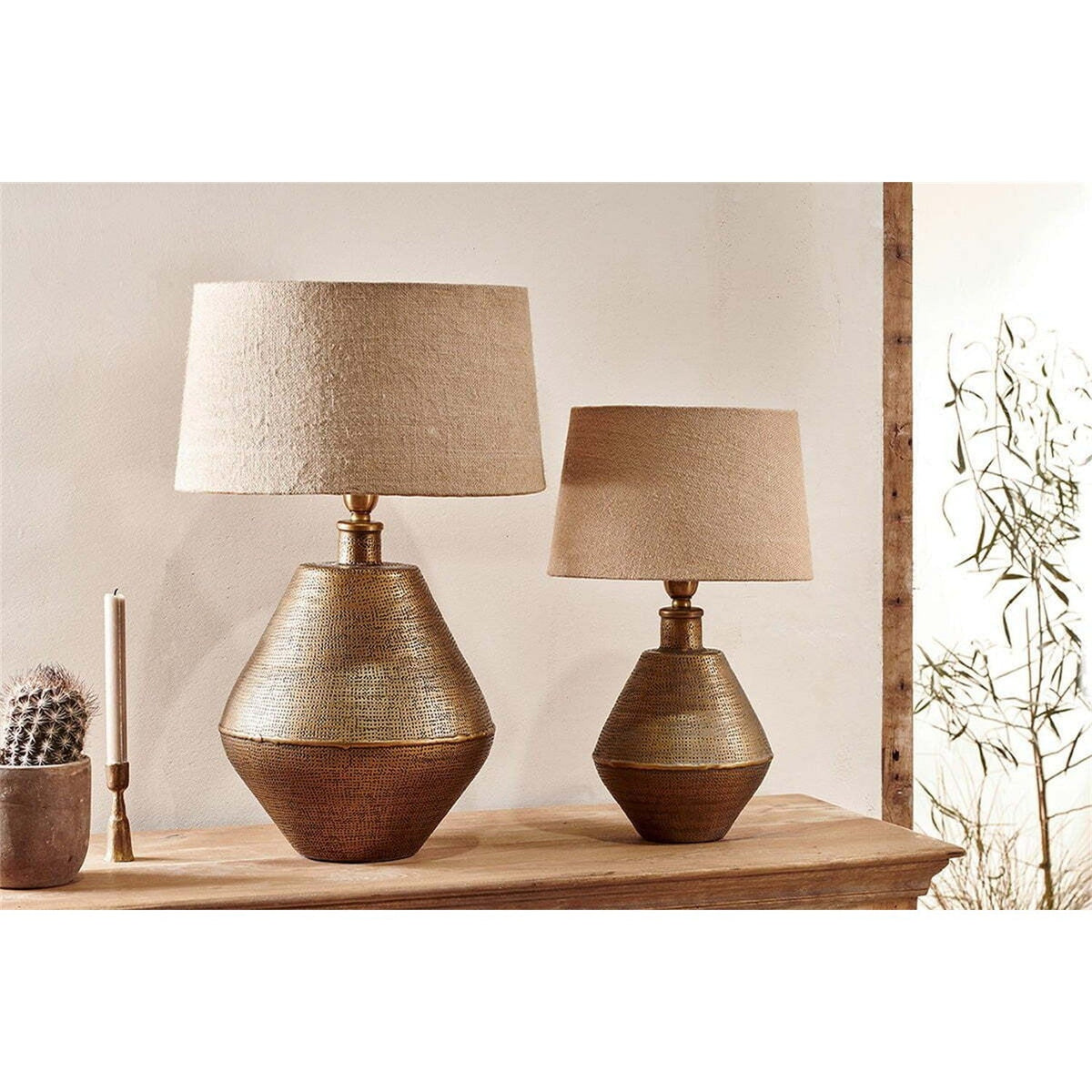 Nalgonda Small Lamp Base - Antique Brass