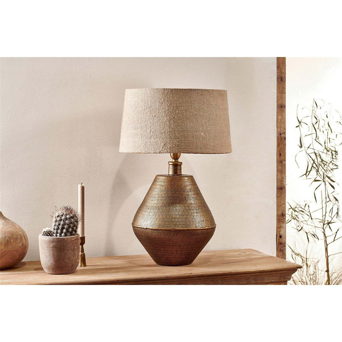 Nalgonda Large Lamp Base - Antique Brass