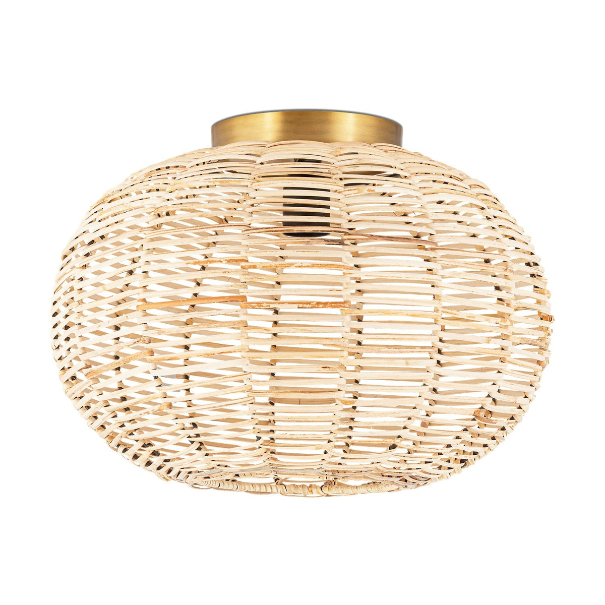 Noko Rattan Flush Ceiling Light - Natural