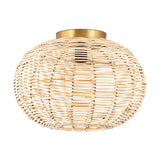 Noko Rattan Flush Ceiling Light - Natural