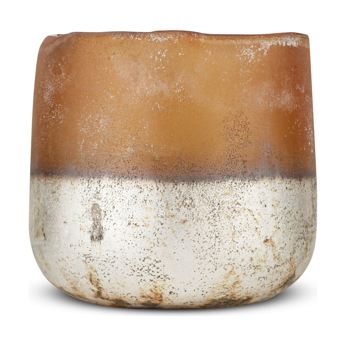 Ngolo Small Recycled Glass Tealight Holder - Amber