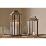 Nampo Large Glass Panel Lantern - Aged Antique