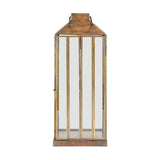 Nampo Large Glass Panel Lantern - Aged Antique
