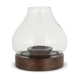 Naryla Small Mango Wood Lantern - Dark Stain