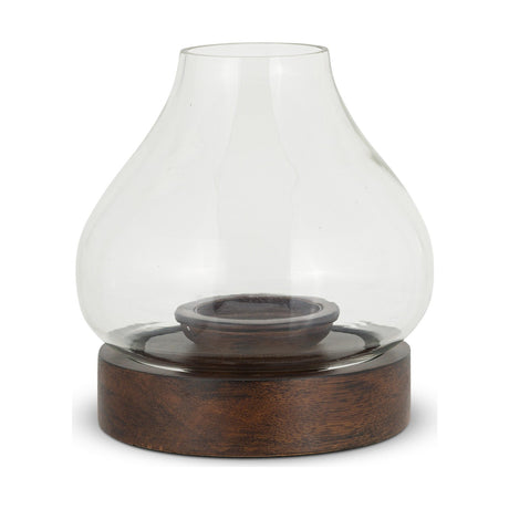 Naryla Small Mango Wood Lantern - Dark Stain