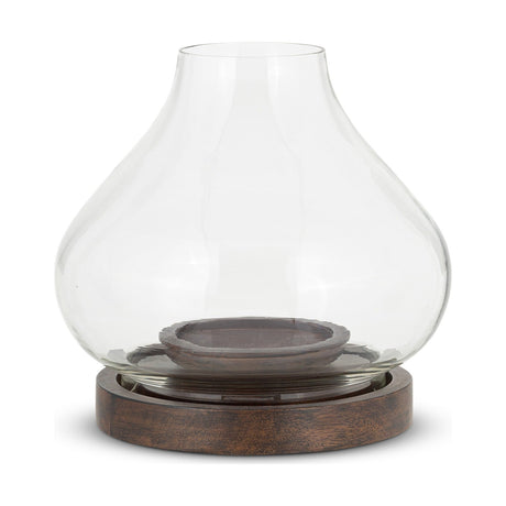 Naryla Large Mango Wood Lantern - Dark Stain