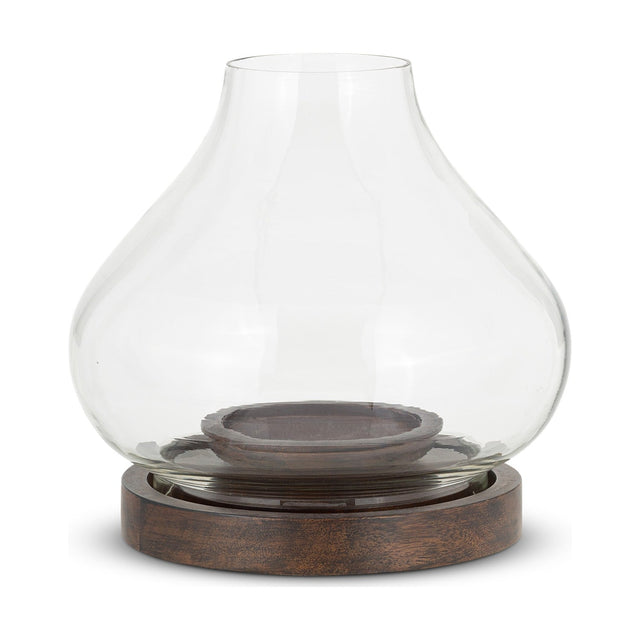 Naryla Large Mango Wood Lantern - Dark Stain