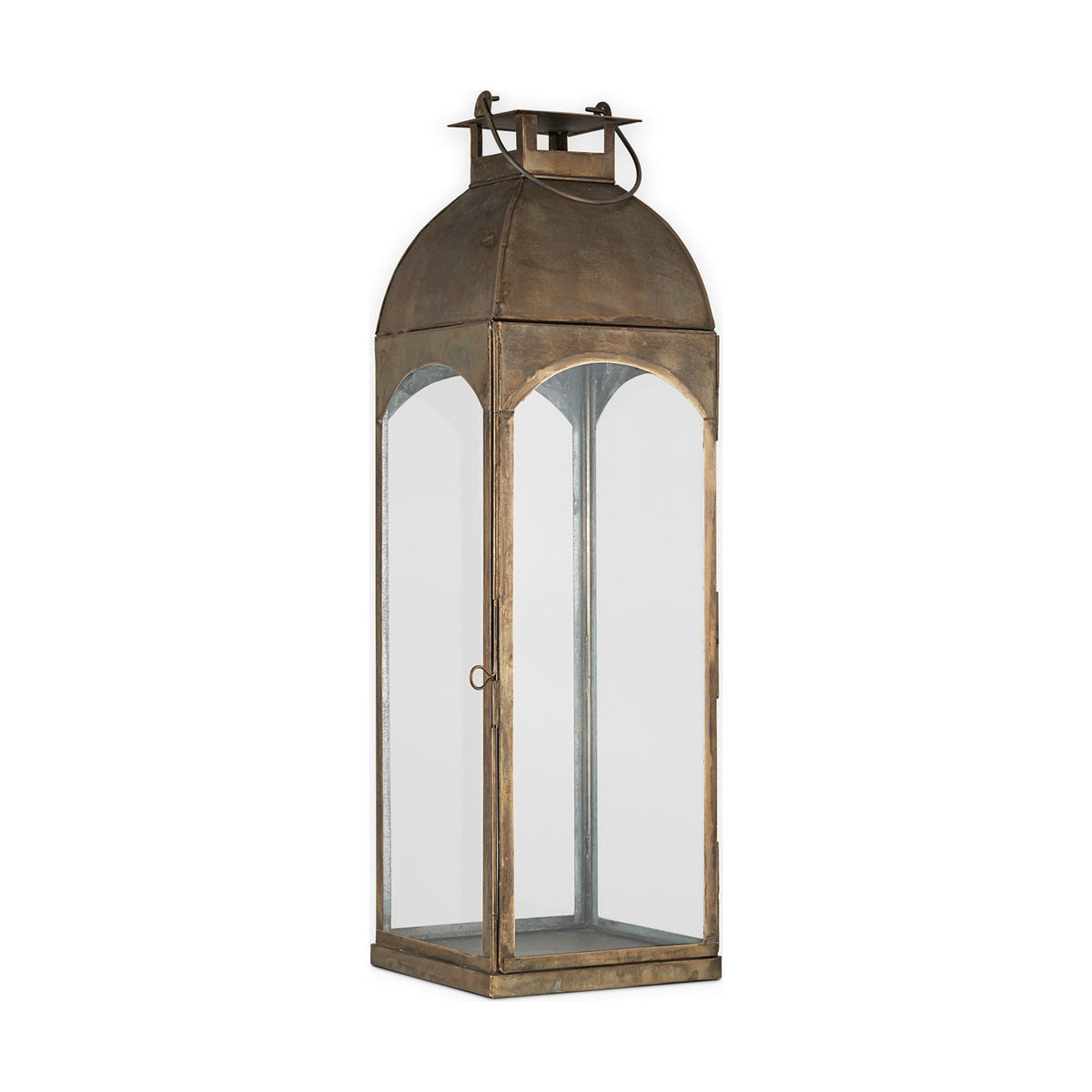 Nivas Large Hurricane Lantern - Antique Brass