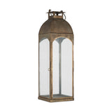 Nivas Large Hurricane Lantern - Antique Brass
