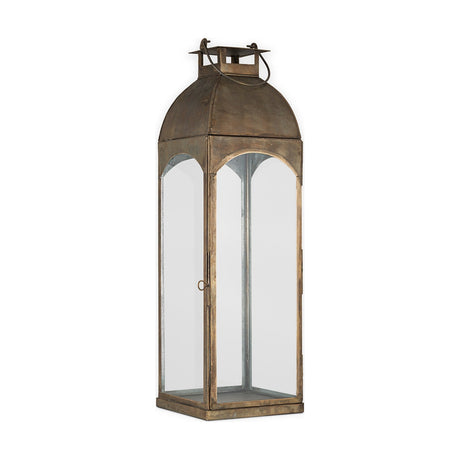 Nivas Large Hurricane Lantern - Antique Brass