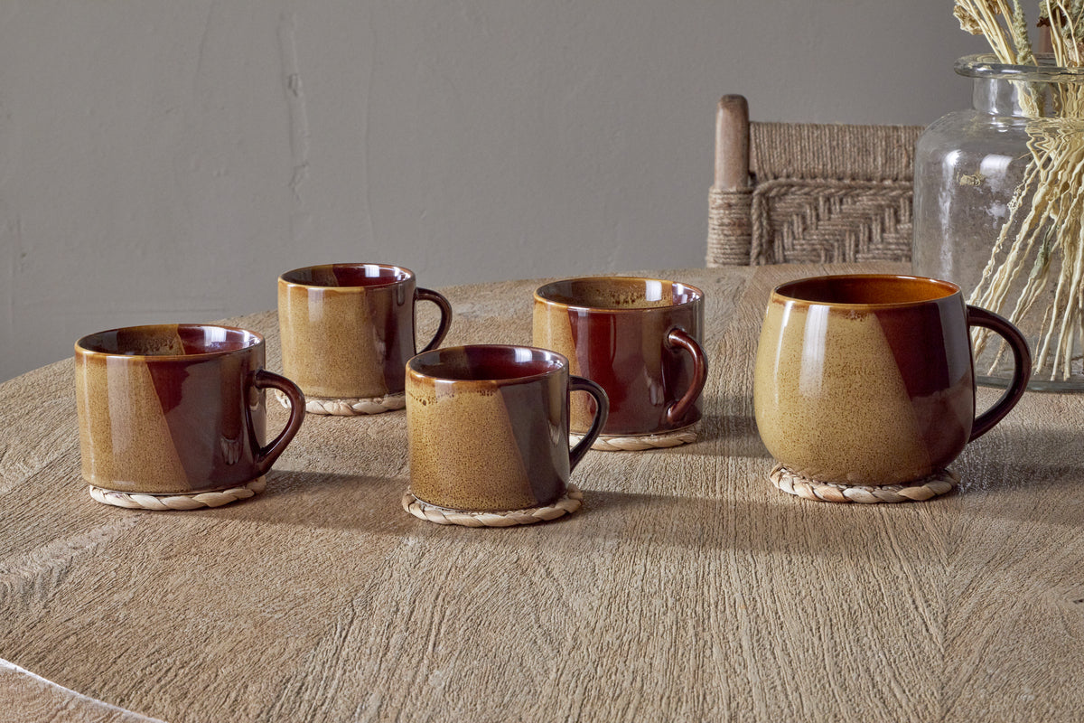 Naav Extra Large Reactive Glaze Ceramic Mug - Mustard