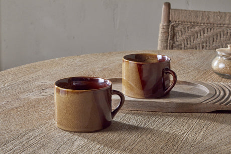 Naav Large Ceramic Mug - Mustard - Set of 2
