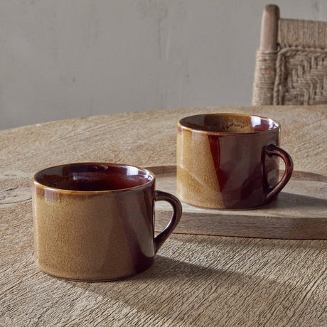Naav Large Ceramic Mug - Mustard - Set of 2