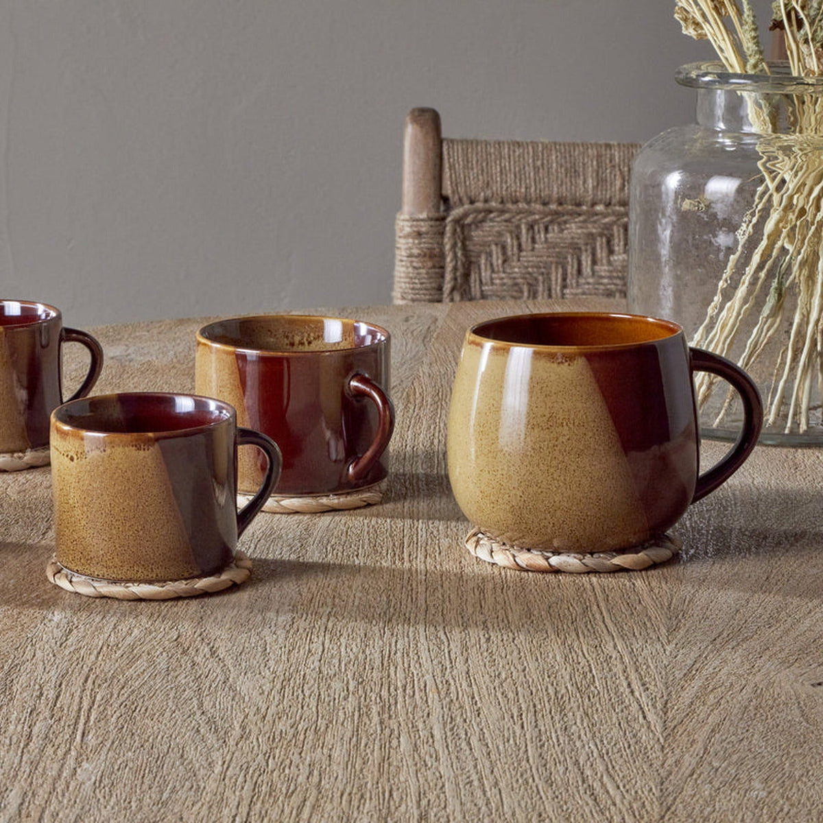 Naav Large Ceramic Mug - Mustard - Set of 2