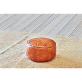 Nadu Leather Pouffe - Aged Tan