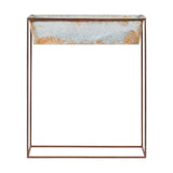 Narlu Wide Standing Planter - Aged Zinc