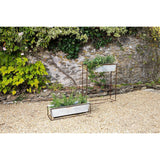 Narlu Wide Standing Planter - Aged Zinc