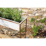 Narlu Wide Standing Planter - Aged Zinc