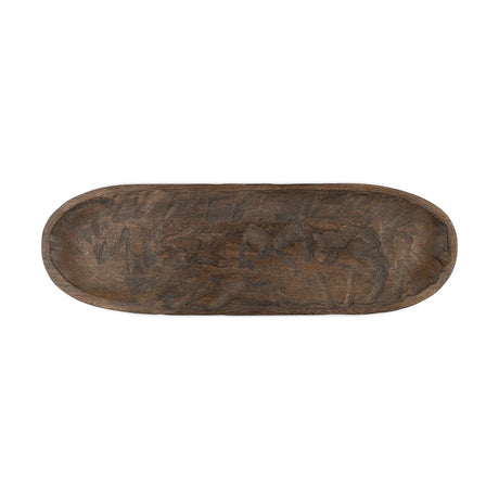 Nyati Mango Wood Serving Platter - Dark Brown