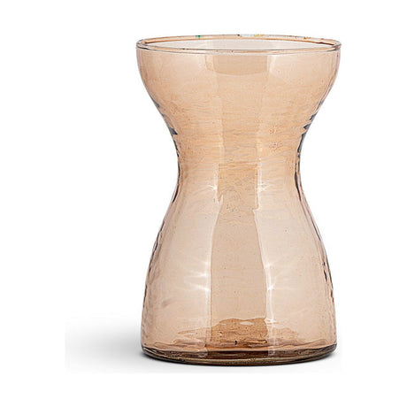 Enir Hammered Hyacinth Glass Vase - Dusty Terracotta