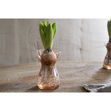 Enir Hammered Hyacinth Glass Vase - Dusty Terracotta
