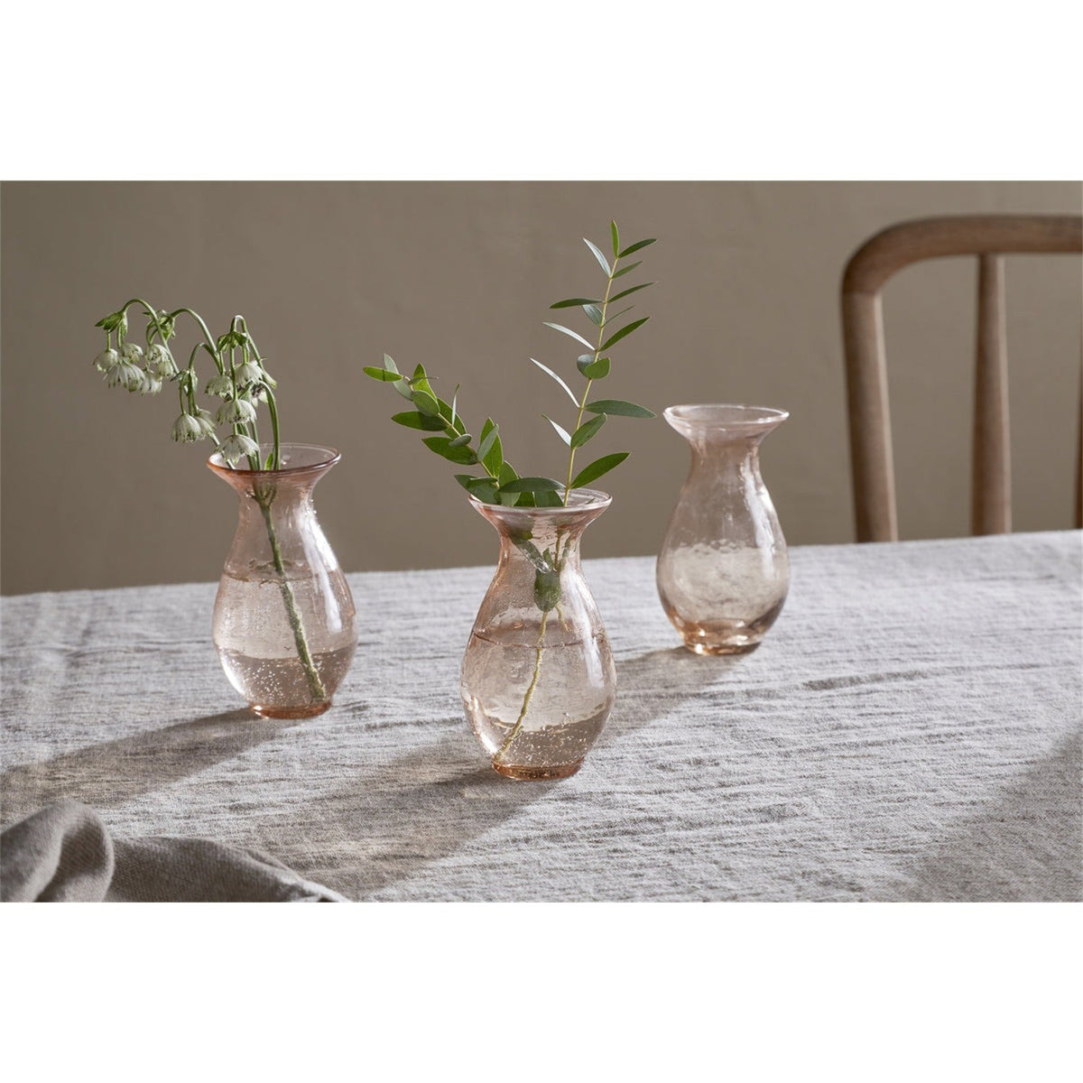 Bapti Glass Bud Vases - Dusty Terracotta - Set of 3