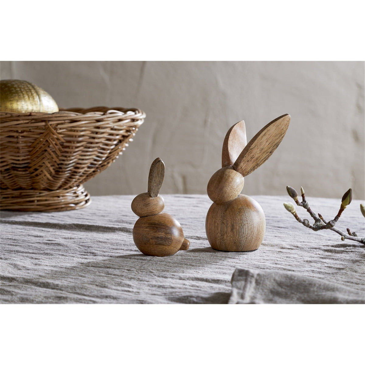 Khara Small Mango Wood Rabbit Easter Decoration - Natural