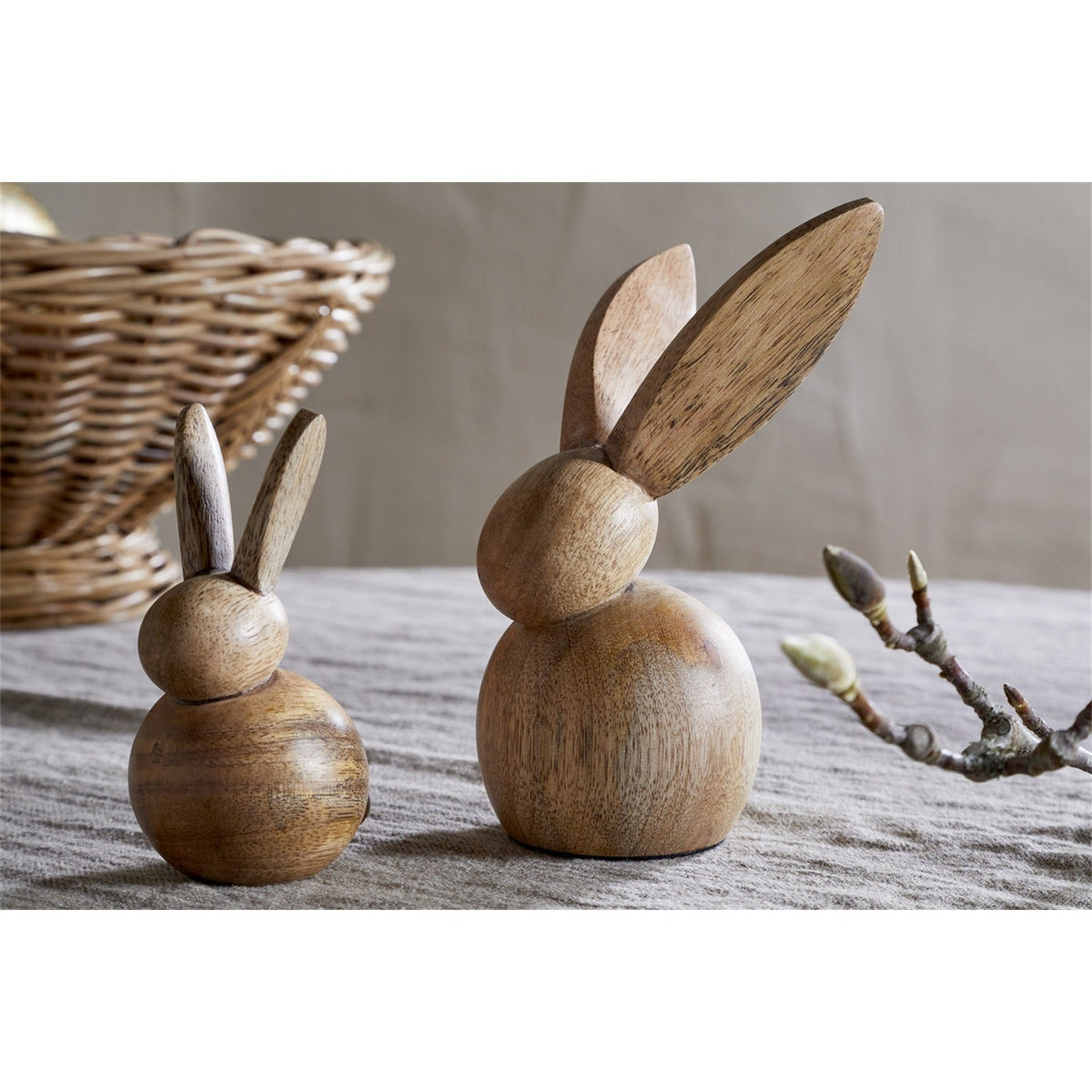 Khara Large Mango Wood Rabbit Easter Decoration - Natural