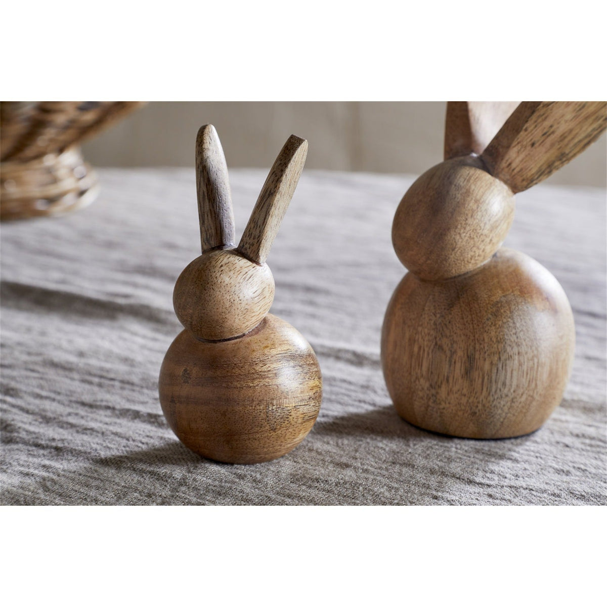 Khara Large Mango Wood Rabbit Easter Decoration - Natural