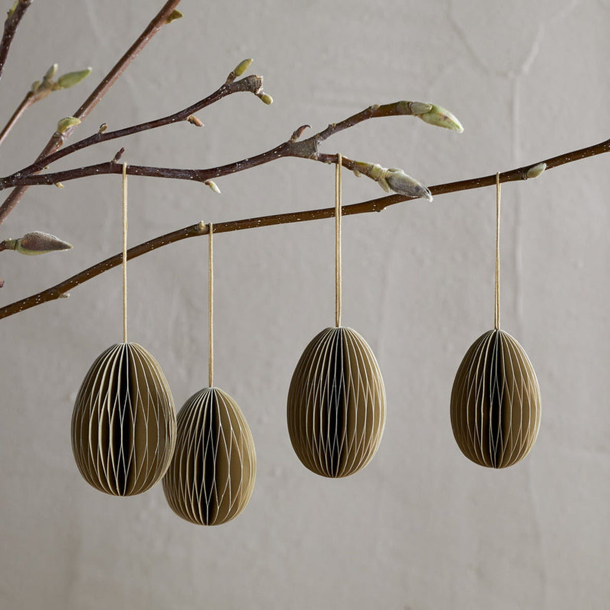 Piani Paper Easter Decoration - Moss Green - Set of 4