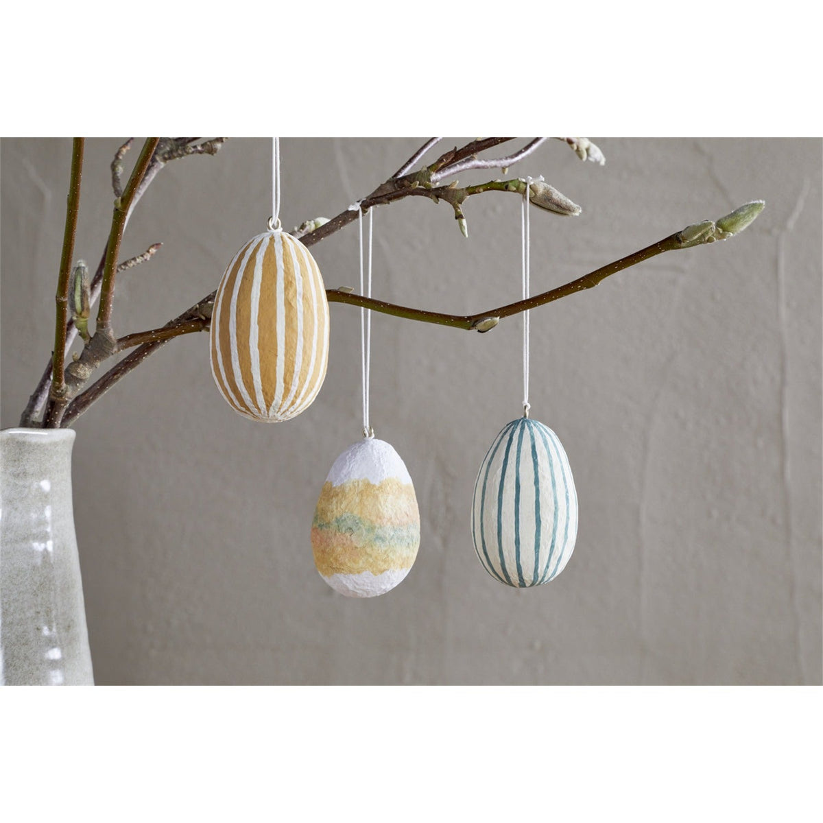 Terra Easter Decoration - Teal, Cream & Ochre - Set of 3