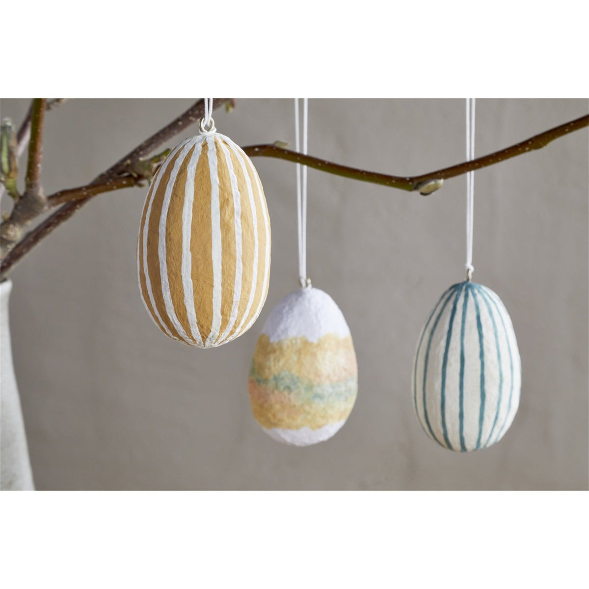 Terra Easter Decoration - Teal, Cream & Ochre - Set of 3