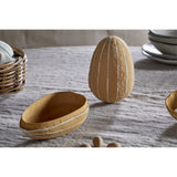 Surya Opening Egg Easter Decoration - Ochre & Cream