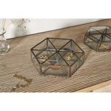 Sitara Small Hexagonal Jewellery Box - Antique Brass