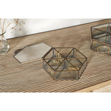 Sitara Small Hexagonal Jewellery Box - Antique Brass