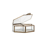 Sitara Small Hexagonal Jewellery Box - Antique Brass