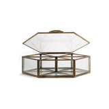 Sitara Large Glass Jewellery Box - Antique Brass